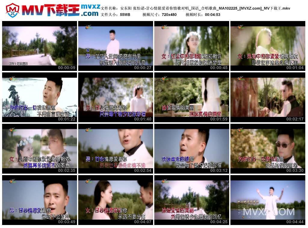 安东阳 张怡诺-甘心情愿爱着你情歌对唱_国语_合唱歌曲_MA102225